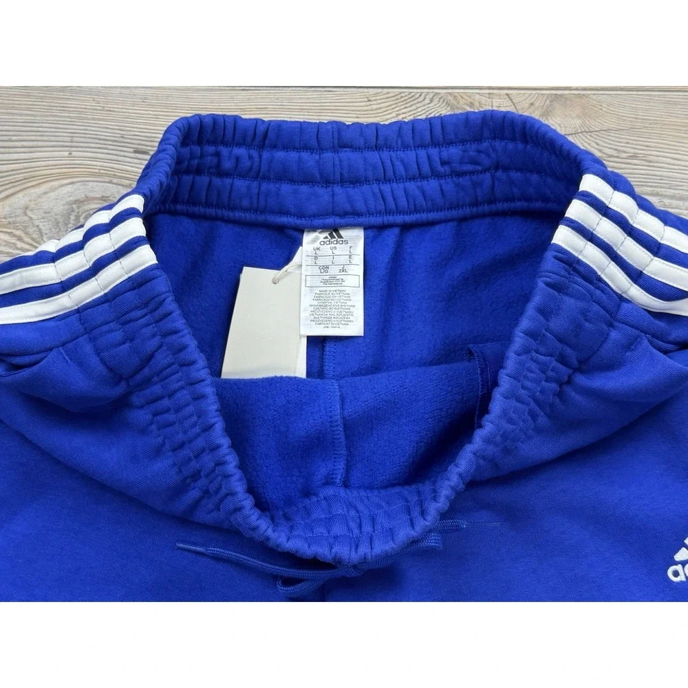 NWT Adidas Sweat Shorts Men L Blue Drawstring Elastic Waist Athletic Athleisure
